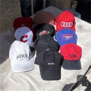 (10) mixed hats-Nike Audi The North Face Baseball Caps Assorted Colors Unisex